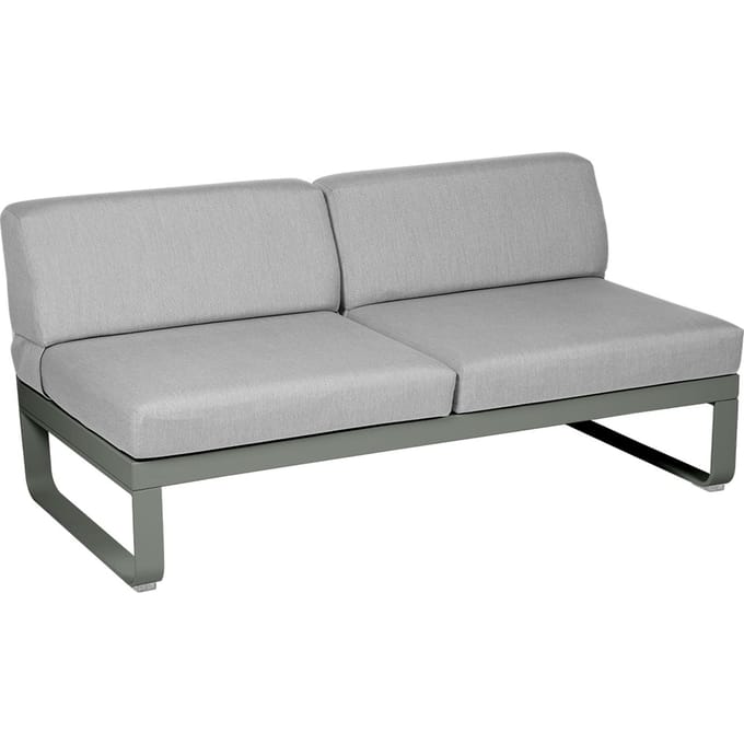 Fermob BELLEVIE 2-zits middenmodule - 48 rozemarijn mat - 79 Flanelgrijs