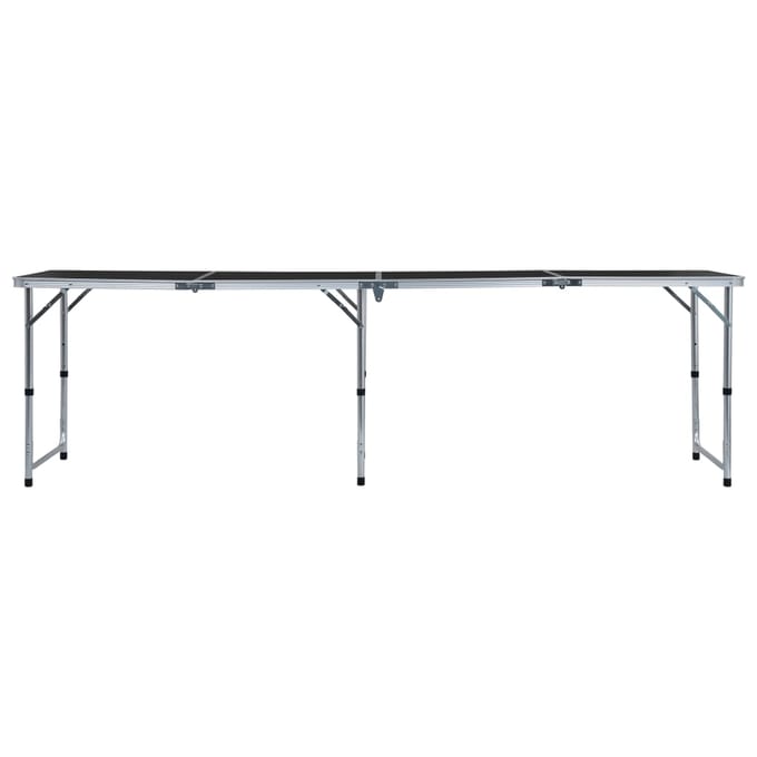vidaXL - Campingtafel - inklapbaar - 240x60 - cm - aluminium - grijs