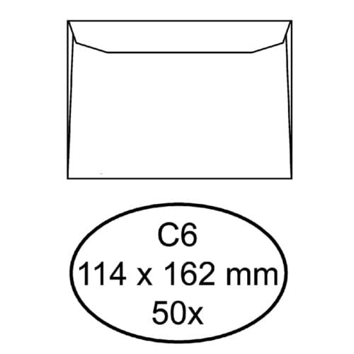 Envelop Quantore bank C6 114x162mm wit 50 stuks