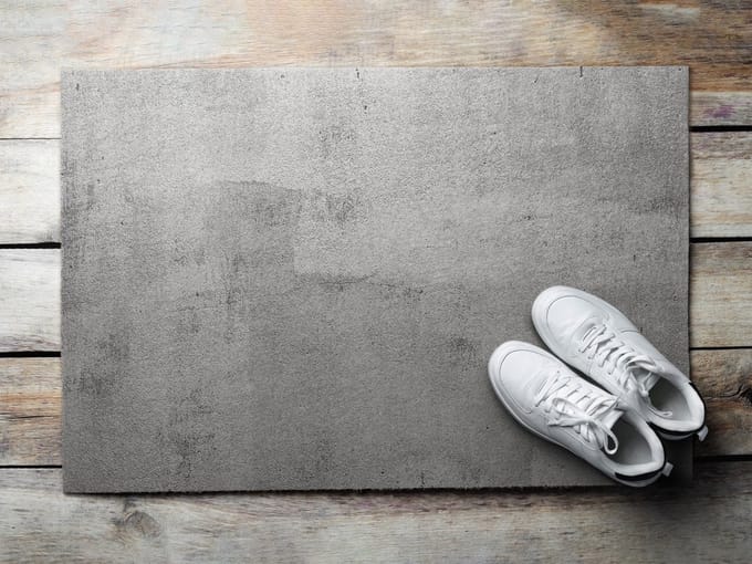 Coloray Deurmat voor binnen - Grijs Grote Deurmat - Concreet Binnenmat - Binnen Deurmat - Wasbare Deurmat - 60x40 cm
