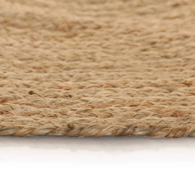 vidaXL - Tapijt - rond - 150 - cm - gevlochten - jute