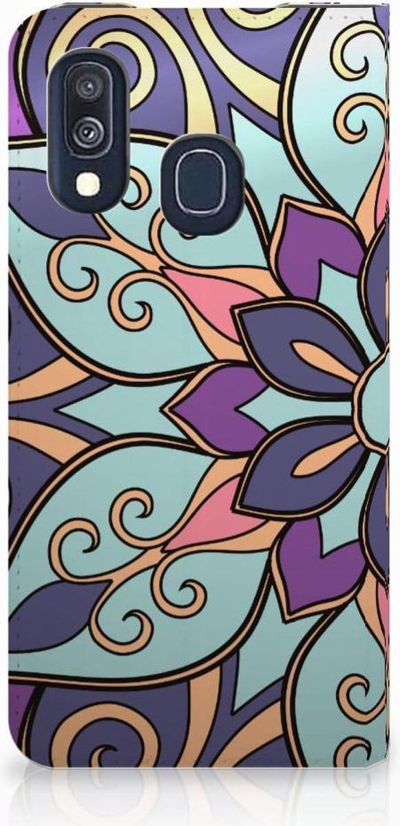 Samsung Galaxy A40 Smart Cover Purple Flower