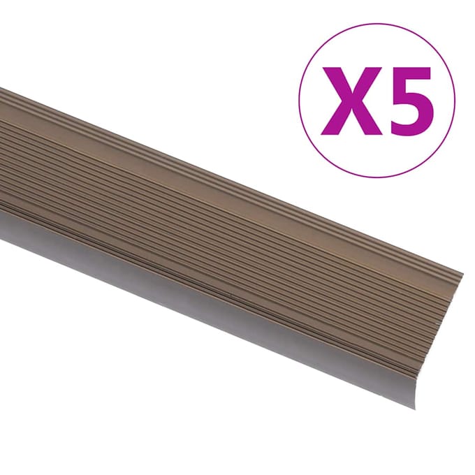 vidaXL - Trapneuzen - L-vormig - 5 - st - 100 - cm - aluminium - bruin