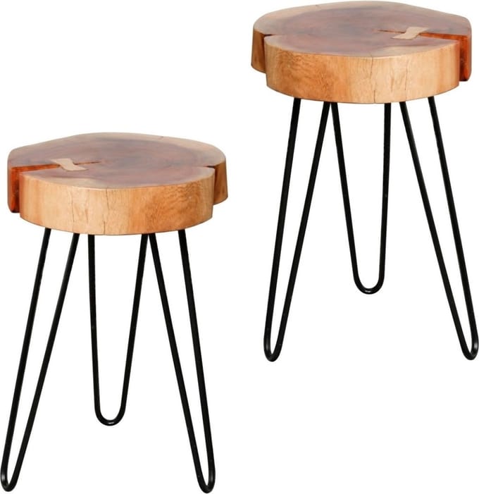 Bijzettafel Boomstam ± 32cm Ø 2 Stuks