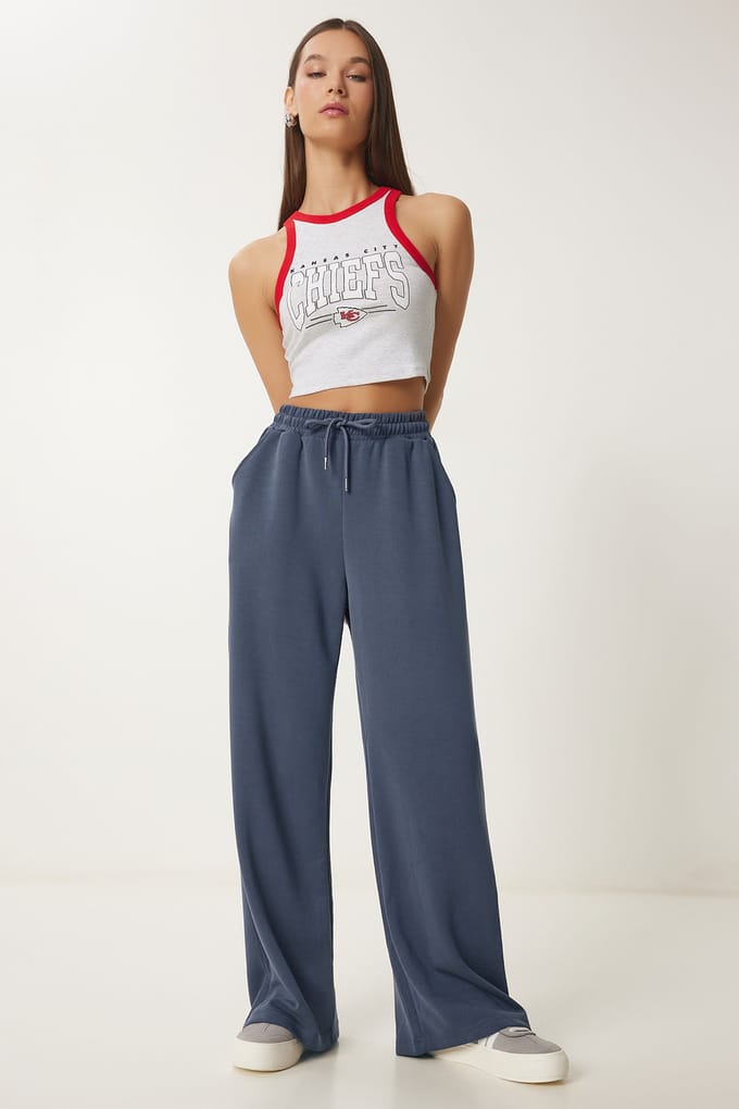 Wijde broek met trekkoord in de taille