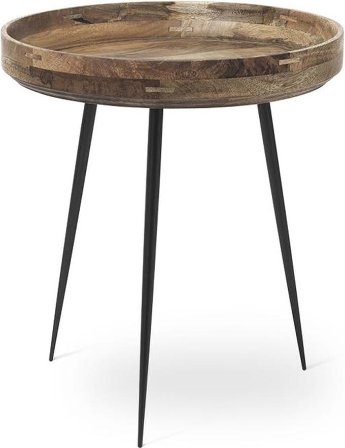 Mater Bowl table M - natural finish - steel legs D46cm / H52cm