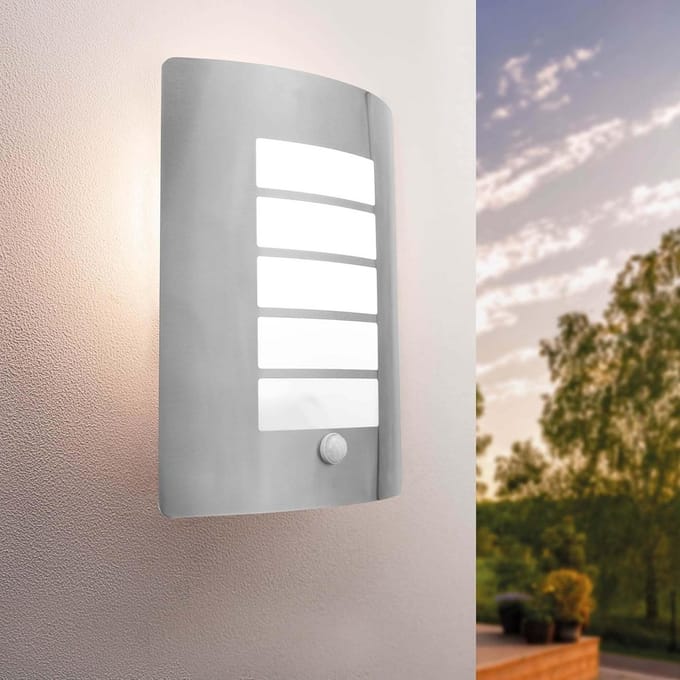 Waterdichte Buiten Wandlamp met Bewegingssensor - E27 Fitting - Grijs