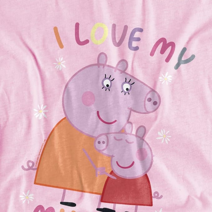 Peppa Pig Kinderen/Kinderen Ik hou van mijn mama T-Shirt (Lichtroze)