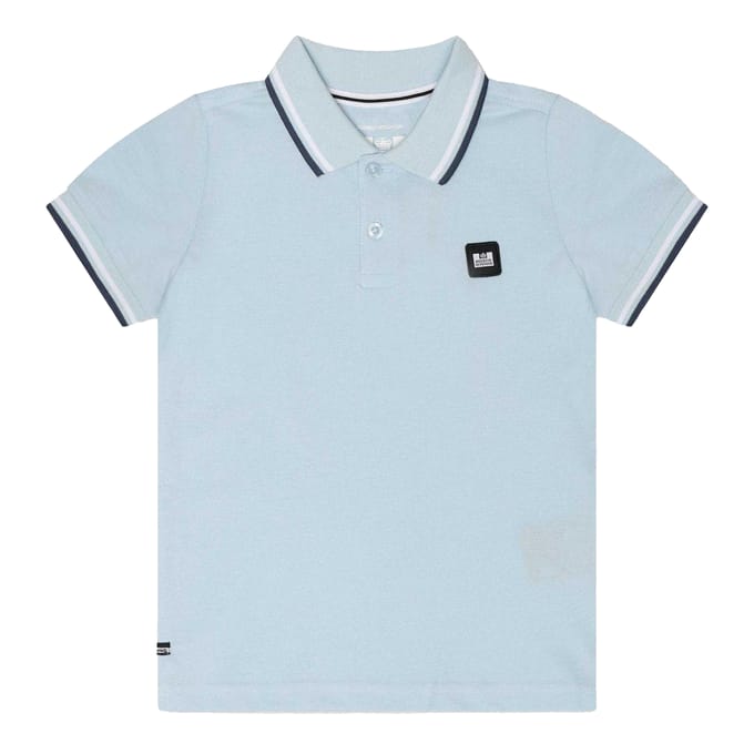 Weekend Offender Kinder Amorite Tipped Katoenen Polo Shirt (Cloud)
