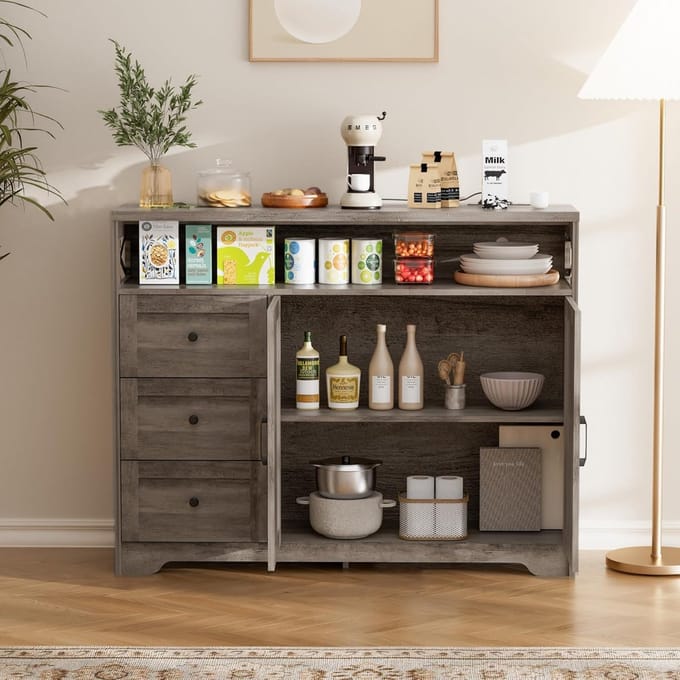 Dressoir 120 x 35 x - 120x35x95 cm - Grijs - Medahomestore