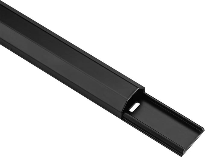 Goobay Halfronde aluminium kabelgoot, zwart 1100x33x18mm Box