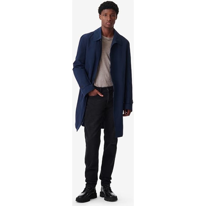 IRO Paris Milot Single Breasted Coat In Navy Größe: S | Einreihige Mäntel Outlet | Herren | Blau