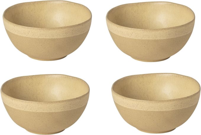 Costa Nova aardewerk kom 16 cm Arenito Zand geel set van 4