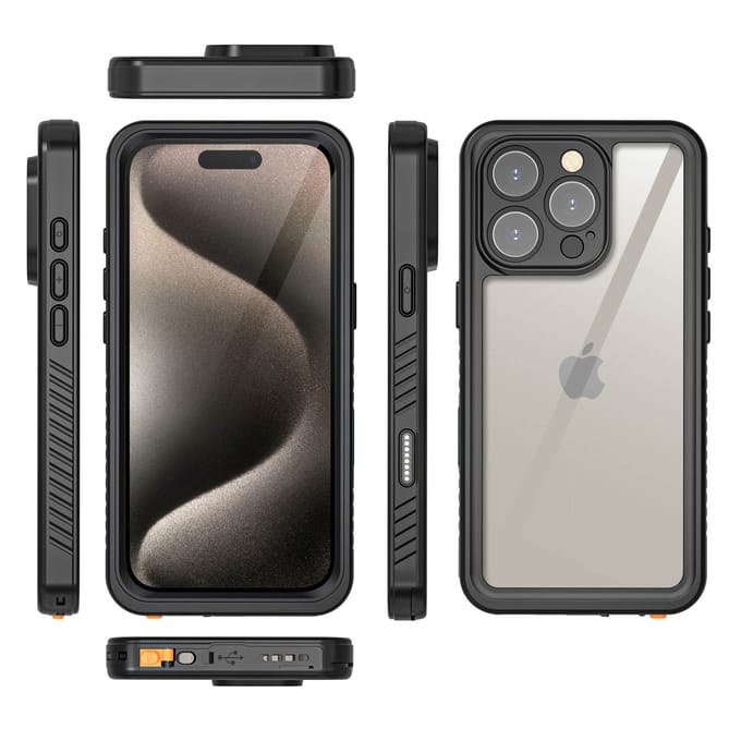 Redpepper Dot Plus Waterproof Backcover geschikt voor Apple iPhone 16 Pro Max - Zwart