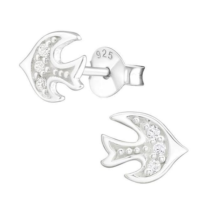 Montebello Oorbellen Carlijn - 925 Zilver E-Coating - Zwaluw - 7x8mm