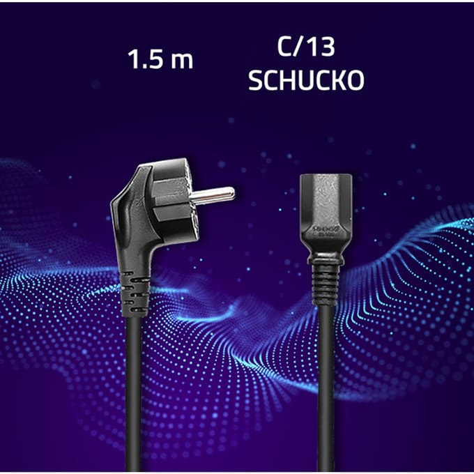 Qoltec Stroomkabel 1,5M 3X0,75Mm2 Iec C13/Schuko Voor Tv, Monitor, Huishoudelijke Apparaten