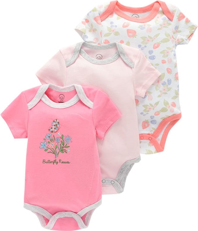 baby jumpsuit met korte mouwen,driedelige set (12M)