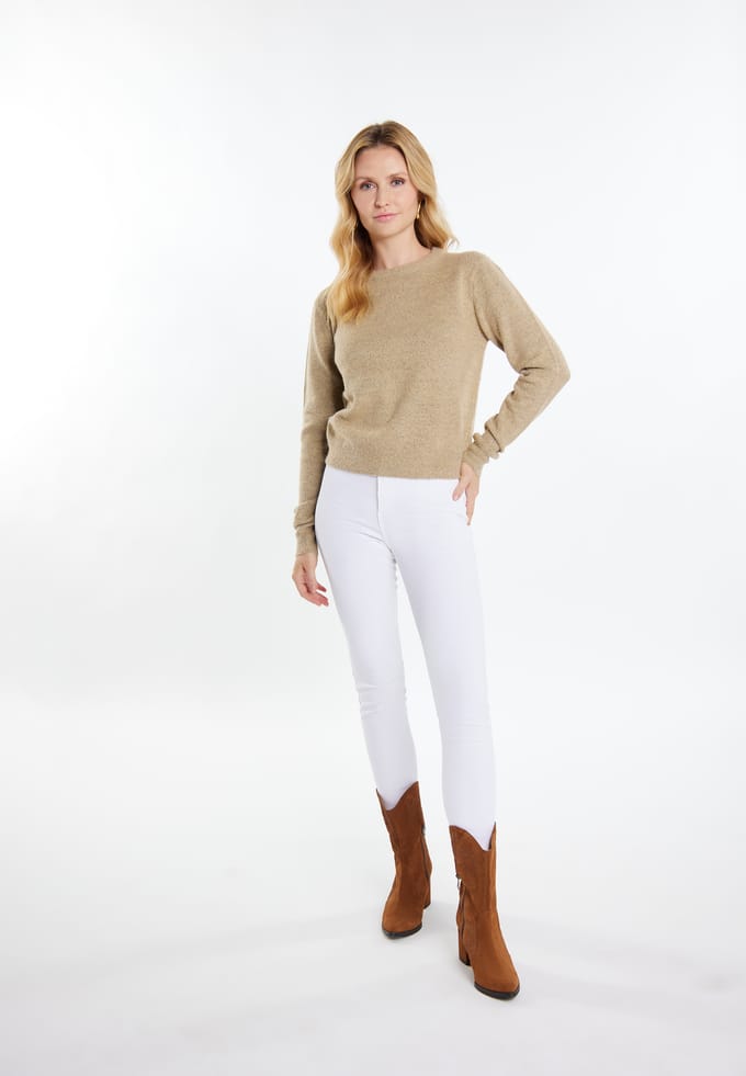 usha Gebreide trui Dames beige