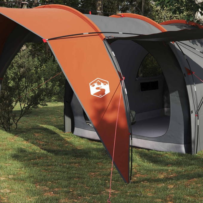 vidaXL - Tunneltent - 6-persoons - Grijs - en - Oranje