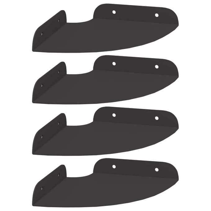 vidaXL - Hoek - Plank - 4 - st - Zwart - 15 - x - 15 - x - 2 - cm