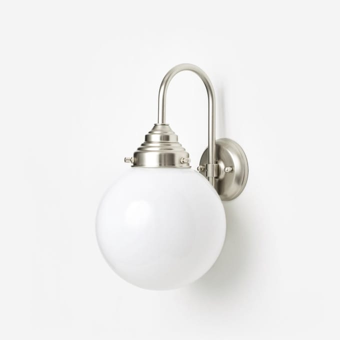 Wandlamp Bol 20 Meander Matnikkel - Art Deco Trade