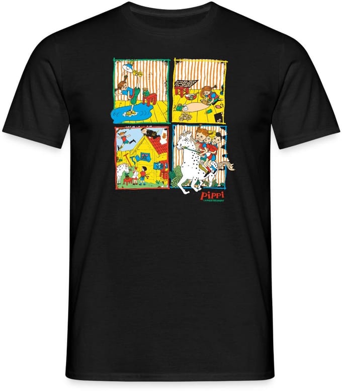 Pippi Langkous En Je Vrienden Tegels T-Shirt Heren