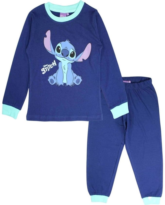 Disney Lilo en Stitch pyjama - Donkerblauw - Maat 122 - 100% Katoen