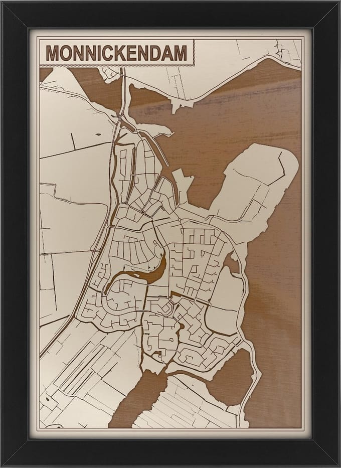 Houten stadskaart van Monnickendam