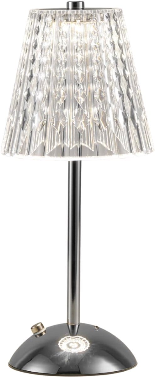 HEZIVO® Tafellamp Oplaadbaar - Leeslamp Dimbaar - Touch Bediening - Chroom