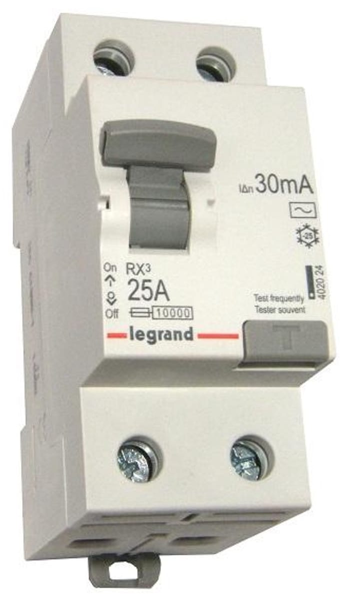 Legrand RX3 Serie - Schakelaar - 25A - 30mA - 2 Modules