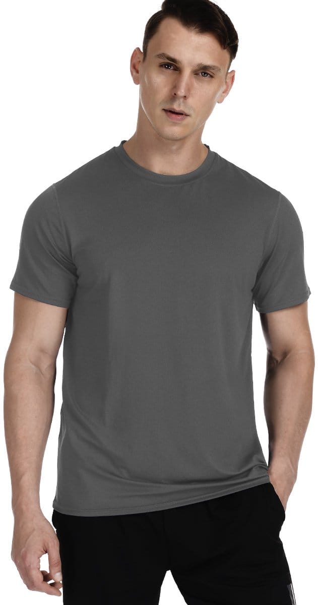 MEETYOO Sportshirt Heren - Hardloopshirt Korte Mouwen-Grijs-M