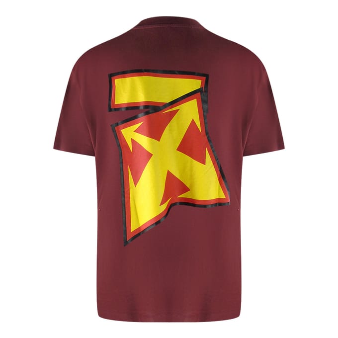 Gebroken wit Thunder stabiel oversized bordeaux T-shirt
