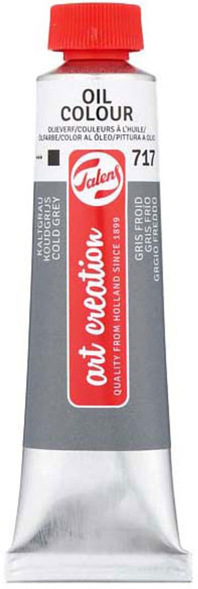 Olieverf koudgrijs 40ml tube voor kinderen schilderen creatief.