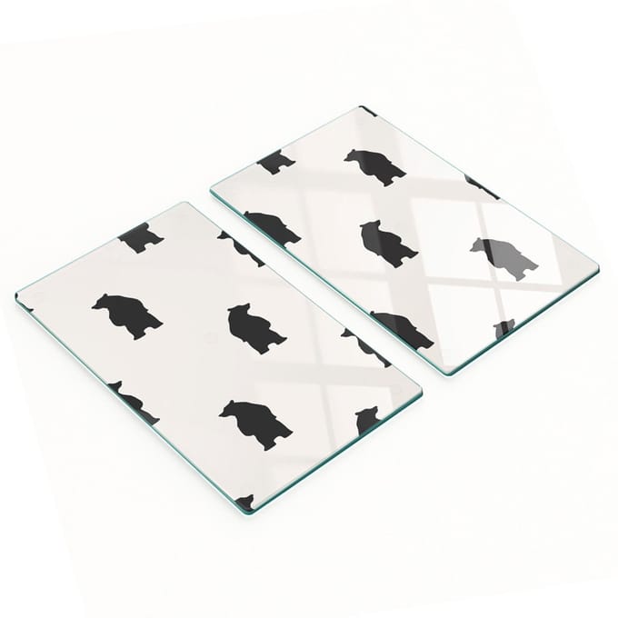 Multifunctionele decoratieve glazen keukenplanken met berenmotief, 2x30x52 cm