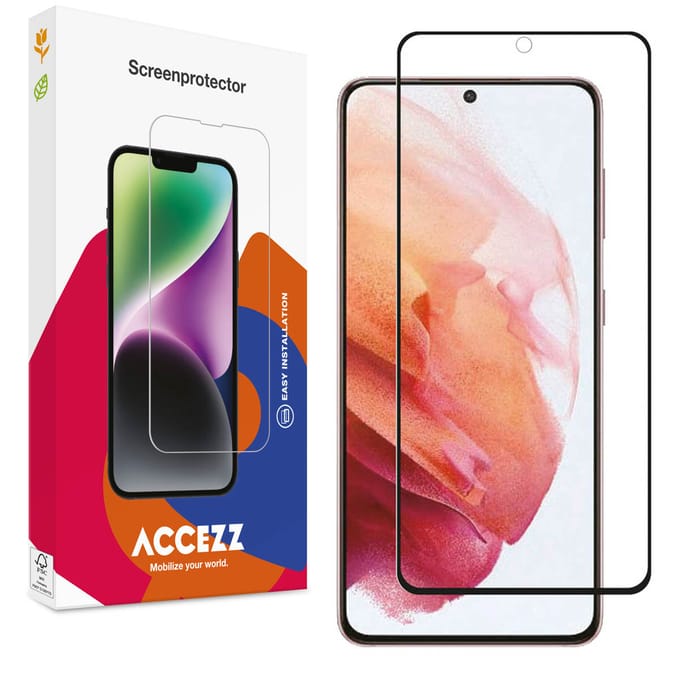 Accezz Screen Protector - Geschikt voor Samsung Galaxy S21 - Gehard Glass Full Cover