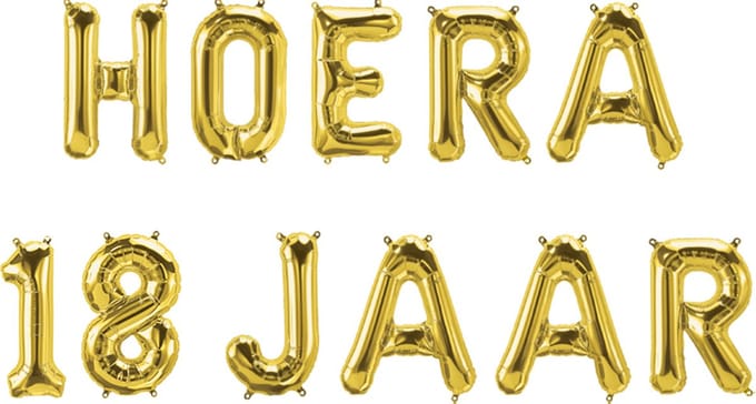 Foil balloon kit - Hoera 18 jaar