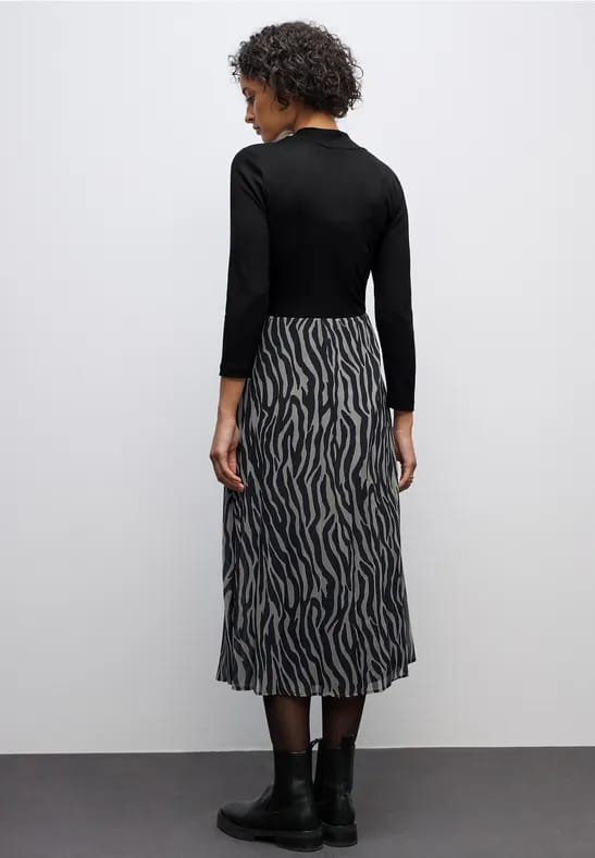 Geplooide chiffon jurk