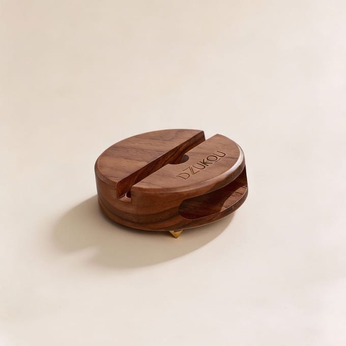 Dzukou Walnut Squirrel - Telefoonstandaard  - Telefoonhouder Bureau - Telefoon Houder - Standaard - Statief - Bamboe - Hout