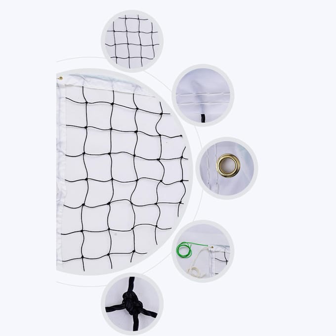 Volleybalnet PE Netkabel Volleybalnet met 4 Zijden Polyester Rand voor Buitenstrand black