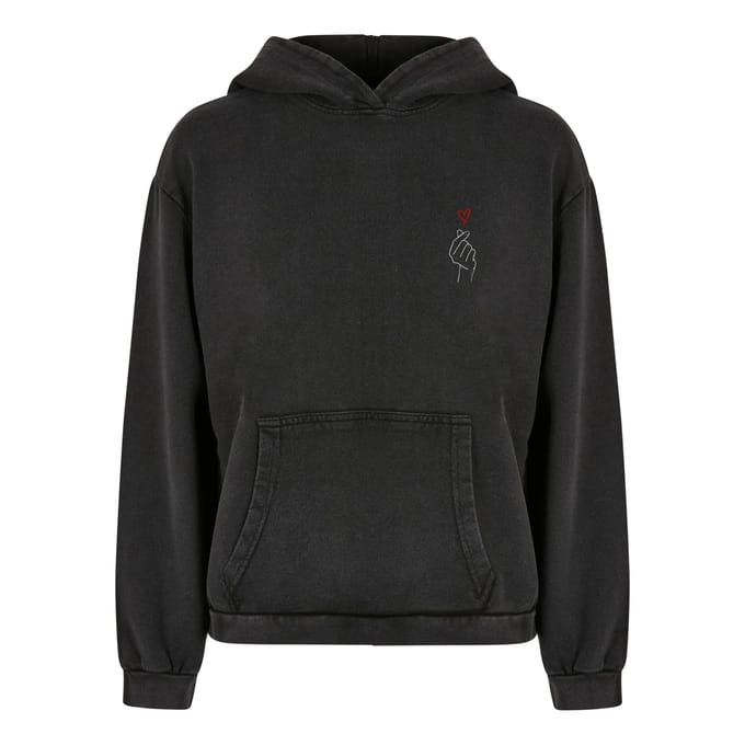 Dames sweatshirt Merchcode Heart Acid Washed