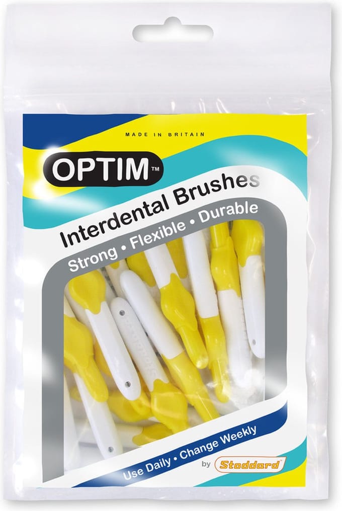 Stoddard Optim interdentale borsteltjes | interdentale ragers GEEL, 0,7 MM (25 stuks in verpakking)