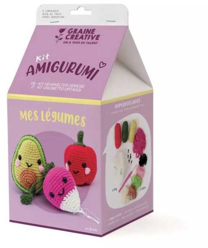 Graine Creative Amigurumi haakset groenten DIY knutselpakket.