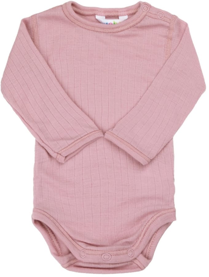 Joha baby romper - lange mouw - oud roze – 100% wol - maat 70