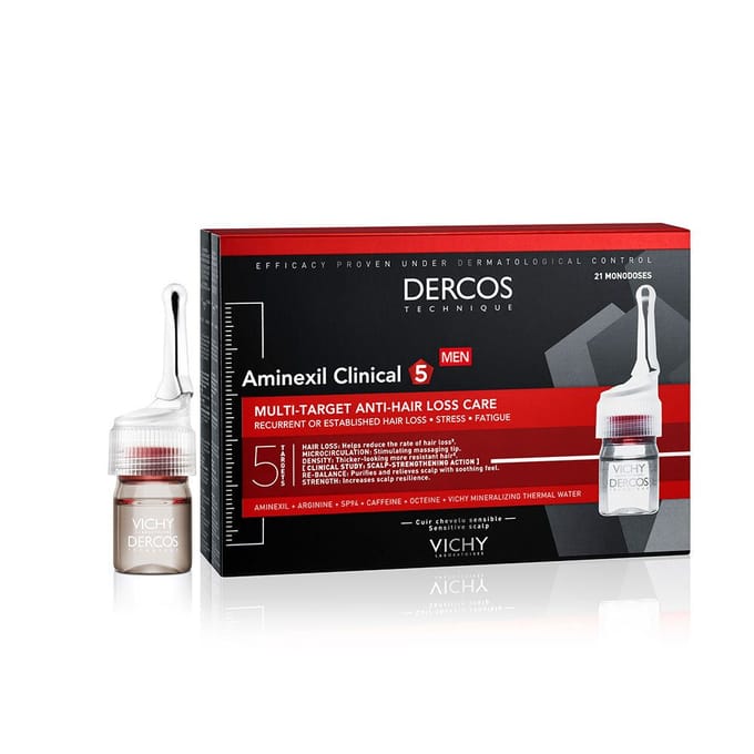 Vichy Dercos Technique Aminexil Clinical 5 Men - Kuur tegen haaruitval 21 ampullen x 2ml