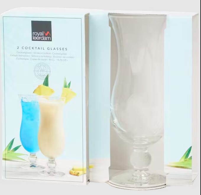 Royal Leerdam cocktailglazen - Blue Hawai - 440 ml - set van 2