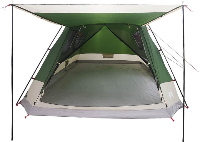vidaXL - Huisje - Tent - 12-persoons - Groen - Polyester - en - Staal