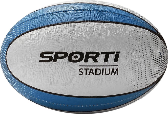 Teamswear Stadium (Size 3) Rugbybal - Wit / Royal | Maat: S.3