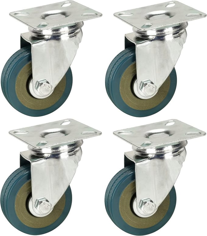 Zwenkwielen Zwaar Uitvoerbaar Hard Rubber 50 mm Set van 4