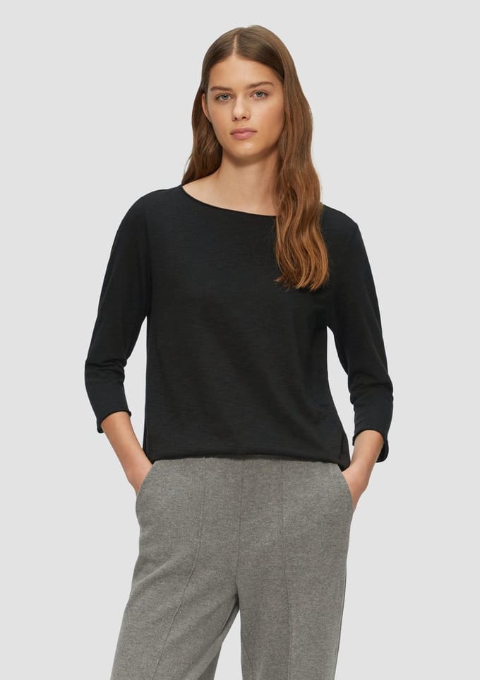 Regular Fit 3/4-shirt van puur katoen