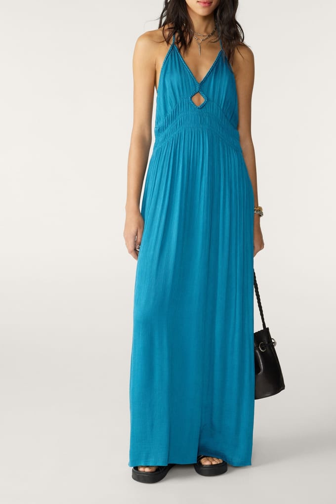 BA&SH Long Dress Turquoise Maat: M | Maxi Jurken Outlet | Dames